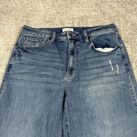 Oliver Logan Jeans Womens 29 Blue Madison Wide Leg High Rise Medium Wash Stretch - Picture 2 of 9